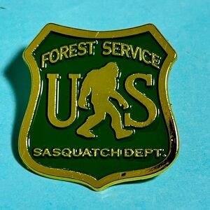 Sasquatch Department US Forest Service mini badge-type pin NEW